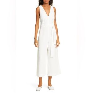 Club Monaco White Tie Back Jumpsuit with original garment bag